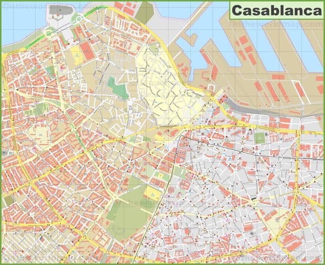 Casablanca city map